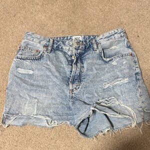 BDG Light Blue Distressed Jean Shorts